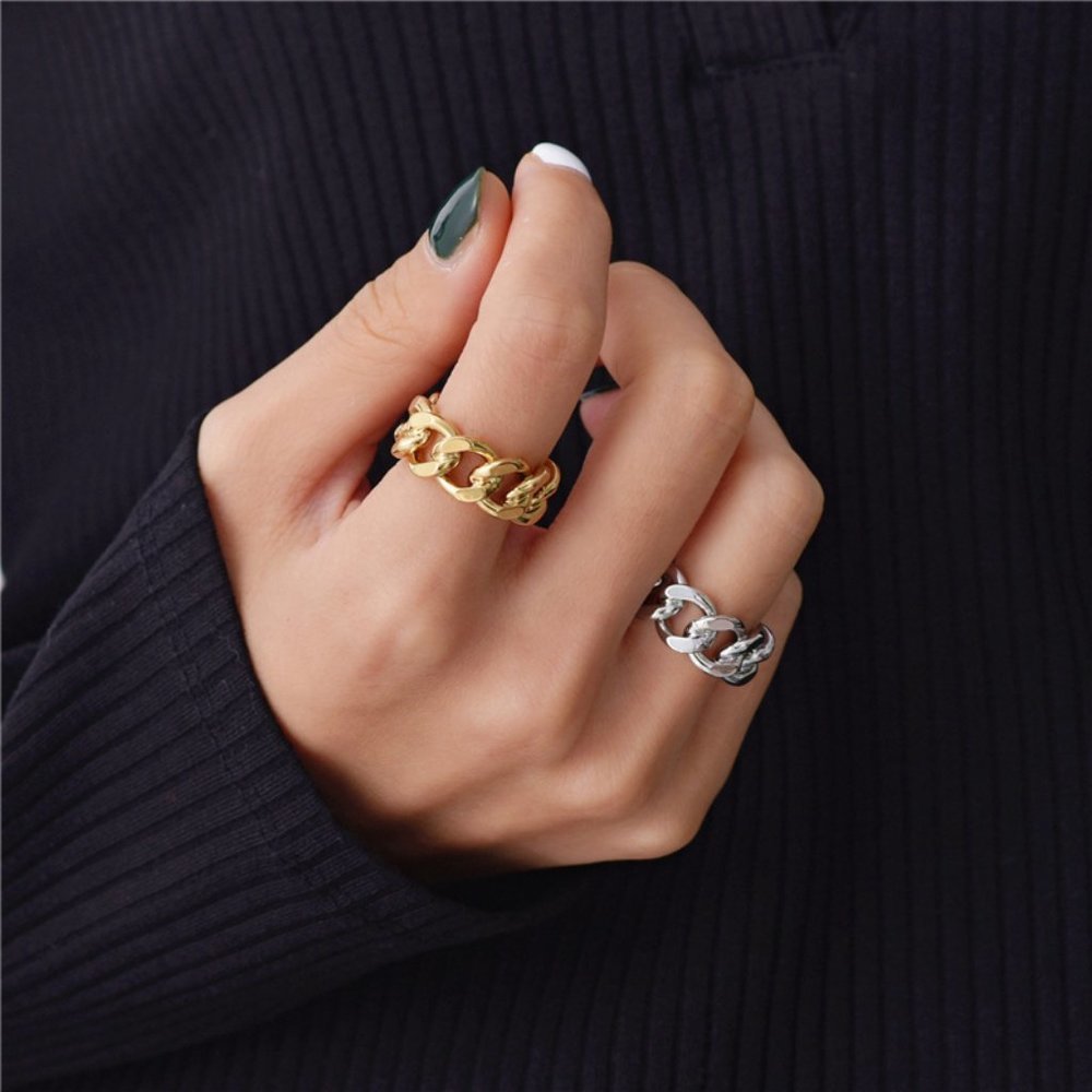 *NEW Gold/Sterling Silver Link Adjustable Ring - Picture 5 of 14